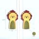 Handcrafted Acacia Wood Lion Fabric Handle Pair
